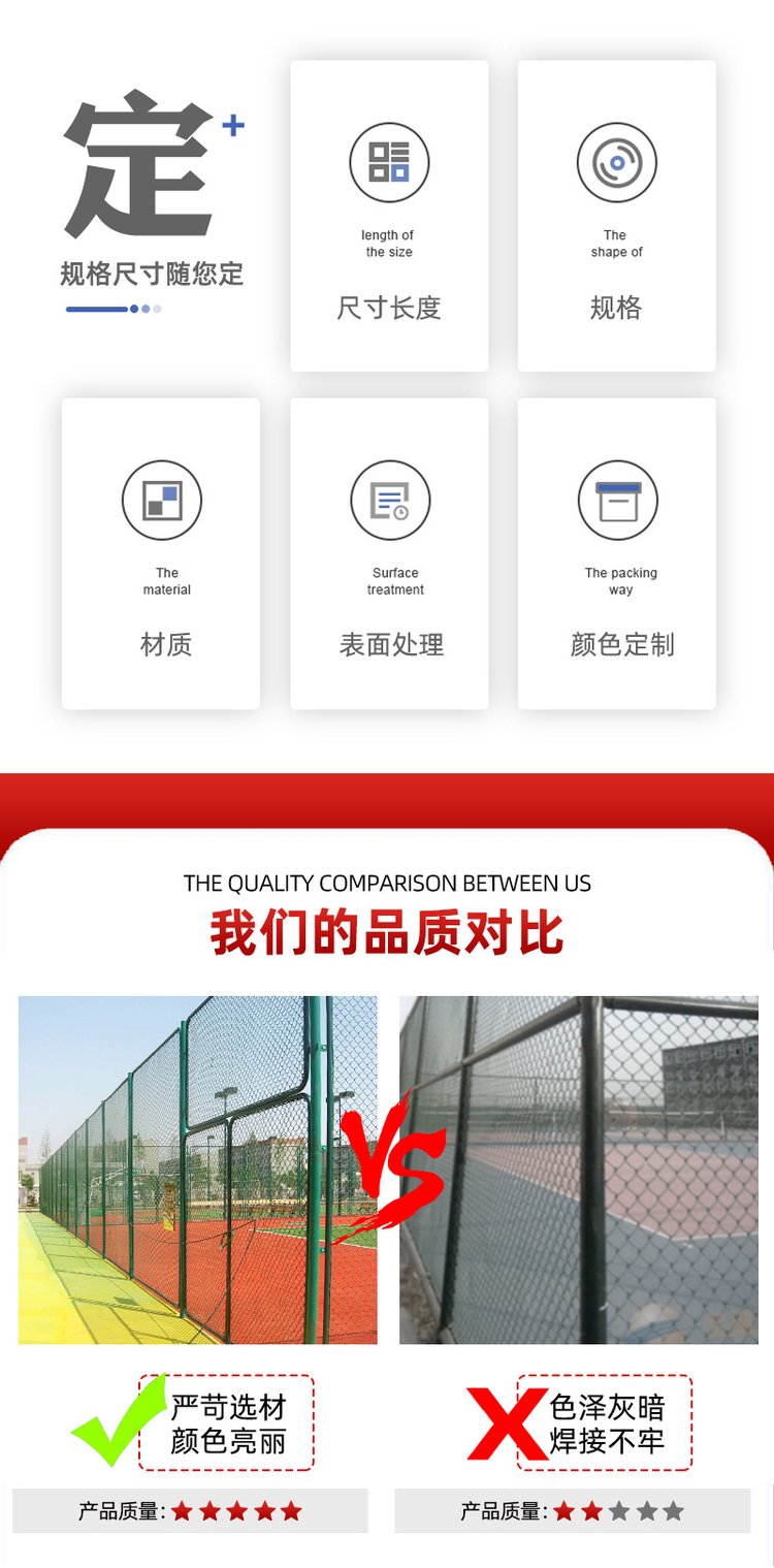 组装式篮球场围网 球场围栏体育场护栏网 室外网球场围栏网约9.80元,约8.80元,约7.80元(6)