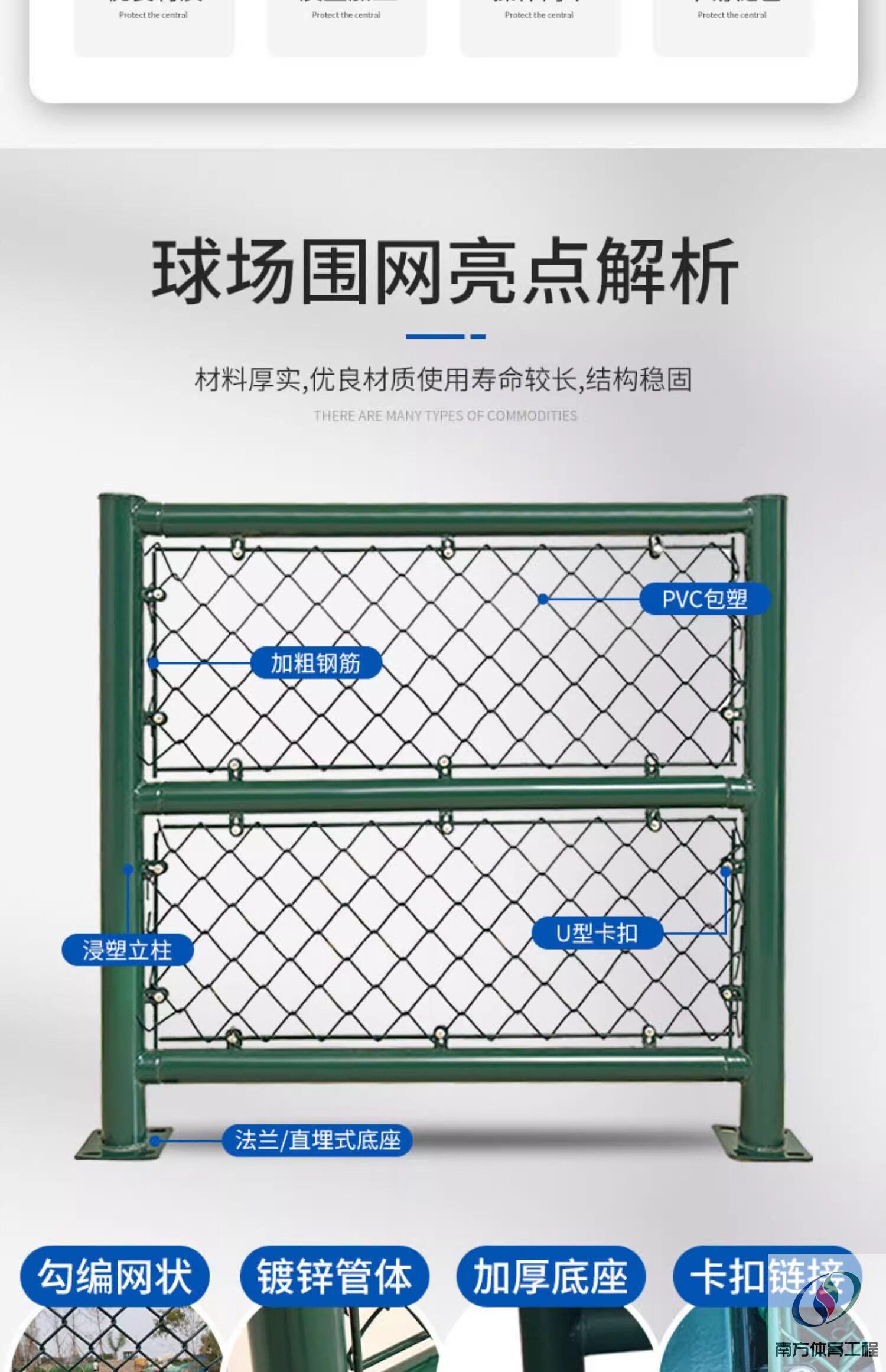 球场围网运动篮球场足球场体育场学校户外楼顶隔离勾花防护防护网(2)